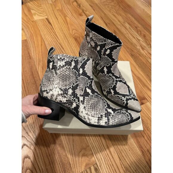 M. Gemi The Natura Snakeskin Printed Leather Bootie - Picture 1 of 13